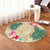 Hawaii Kanaka Maoli Palm Trees Turtle And Sharks Round Carpet - AH - Polynesian Pride