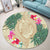 Hawaii Kanaka Maoli Palm Trees Turtle And Sharks Round Carpet - AH - Polynesian Pride