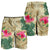 Hawaii Kanaka Maoli Plumeria Palm Trees Hammer Shark Men's Shorts - AH - Polynesian Pride