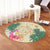 Hawaii Kanaka Maoli Polynesian Flowers Turtle Round Carpet - AH - Polynesian Pride