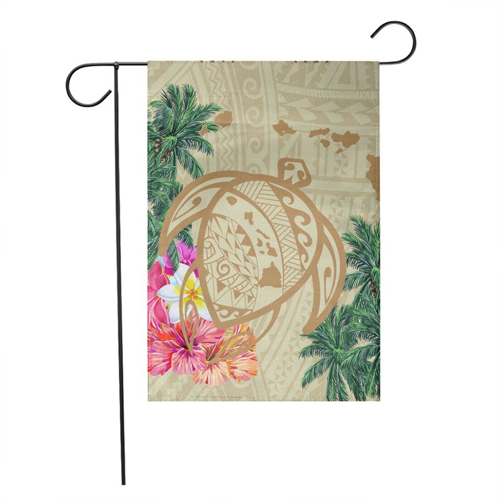 Hawaii Kanaka Maoli Polynesian Flowers Turtle Flag - AH - Polynesian Pride