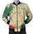 Hawaii Kanaka Maoli Polynesian Flowers Turtle Bomber Jacket - AH Black Unisex - Polynesian Pride