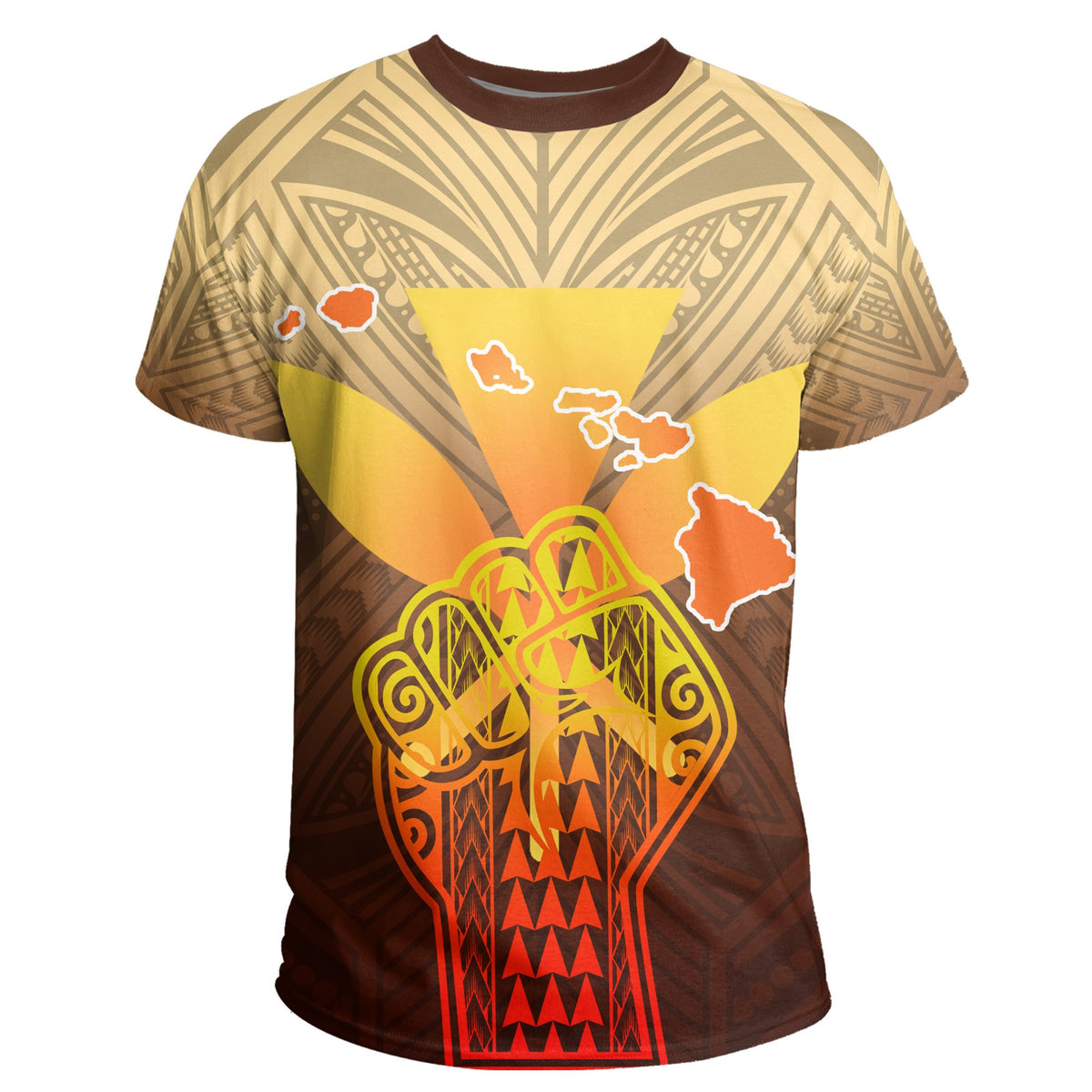 Hawaii Kanaka Map Hand Polynesian T Shirt Susi Style - Polynesian Pride