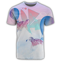 Hawaii Kanaka Map Horizon Turtle T Shirt - Polynesian Pride