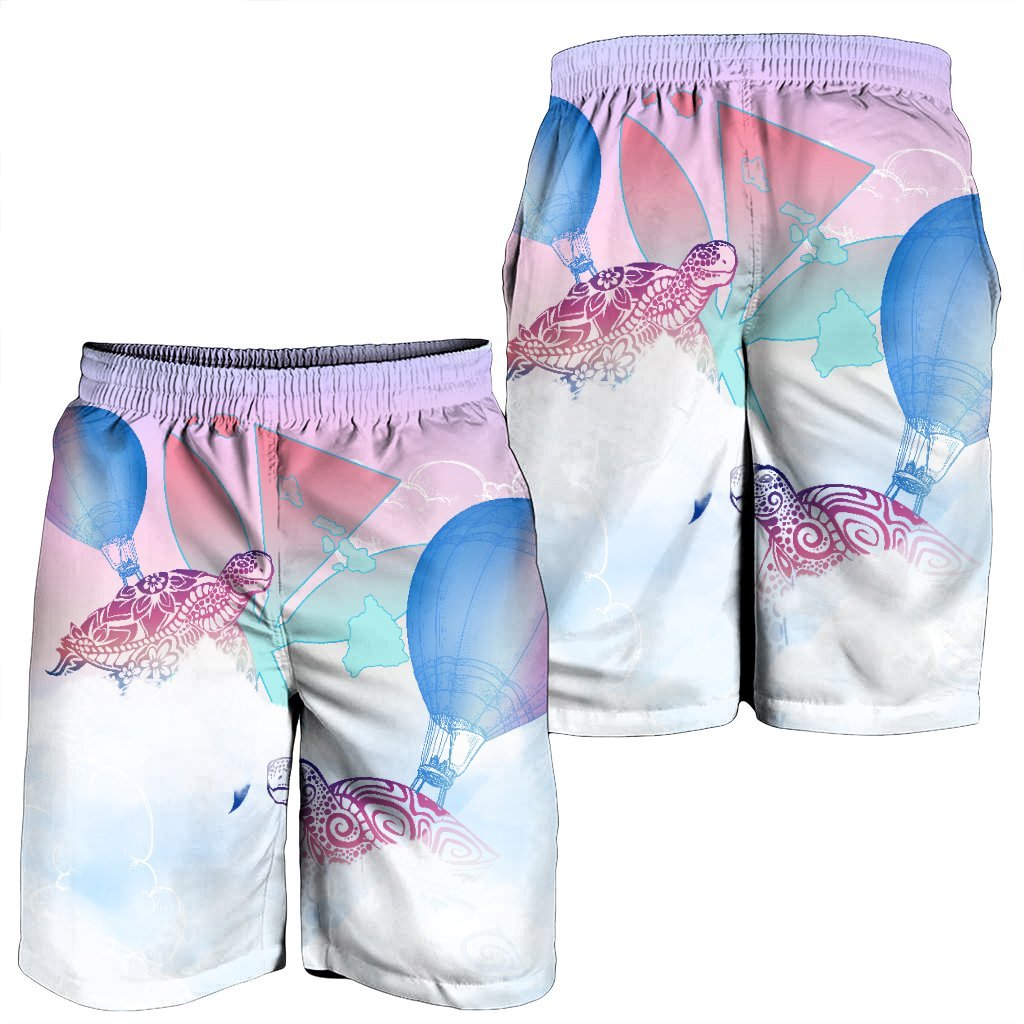 Hawaii Kanaka Map Horizon Turtle Men's Shorts - AH - Polynesian Pride