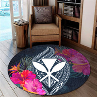Hawaii Kanaka Polynesian Hibiscus Round Carpet - AH - Polynesian Pride