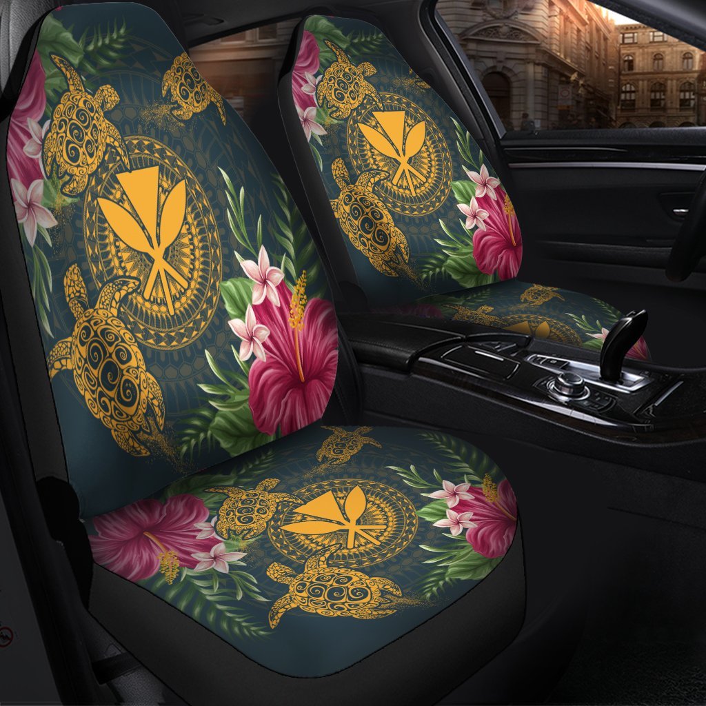 Hawaii Kanaka Turtle Hibiscus Plumerian Polynesia Car Seat Covers - Alena Style - AH - Polynesian Pride