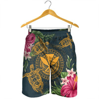 Hawaii Kanaka Turtle Hibiscus Plumerian Polynesia Men's Shorts - Alena Style - AH - Polynesian Pride