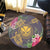 Hawaii Kanaka Turtle Hibiscus Plumerian Polynesia Round Carpet - Alena Style Purple - AH - Polynesian Pride