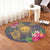 Hawaii Kanaka Turtle Hibiscus Plumerian Polynesia Round Carpet - Alena Style Purple - AH - Polynesian Pride