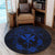 Hawaii Kanaka Turtle Hibiscus Polynesian Round Carpet - Anthea Style Blue - AH - Polynesian Pride