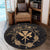 Hawaii Kanaka Turtle Hibiscus Polynesian Round Carpet - Anthea Style Gold - AH - Polynesian Pride