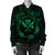 Hawaii Kanaka Turtle Hibiscus Polynesian Bomber Jacket - Anthea Style Green - AH - Polynesian Pride