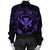 Hawaii Kanaka Turtle Hibiscus Polynesian Bomber Jacket - Anthea Style Purple - AH - Polynesian Pride