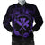 Hawaii Kanaka Turtle Hibiscus Polynesian Bomber Jacket - Anthea Style Purple - AH Black Unisex - Polynesian Pride