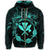 Hawaii Kanaka Turtle Hibiscus Polynesian Zip Hoodie Anthea Style Turquoise - Polynesian Pride