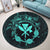 Hawaii Kanaka Turtle Hibiscus Polynesian Round Carpet - Anthea Style Turquoise - AH - Polynesian Pride