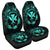 Hawaii Kanaka Turtle Hibiscus Polynesian Car Seat Covers - Anthea Style Turquoise - AH Universal Fit Black - Polynesian Pride