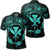 Hawaii Kanaka Turtle Hibiscus Polynesian Polo Shirt Anthea Style Turquoise Unisex Black - Polynesian Pride