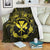 Hawaii Kanaka Turtle Hibiscus Polynesian Premium Blankets - Anthea Style Yellow - AH White - Polynesian Pride