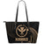 Hawaii Polynesian Leather Tote Bag - Gold Tribal Wave Black - Polynesian Pride