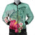 Hawaii Manta Ray Tropical Hibiscus Plumeria Bomber Jacket - AH Black Unisex - Polynesian Pride