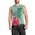 Hawaii Manta Ray Tropical Hibiscus Plumeria Tank Top - AH Black - Polynesian Pride