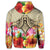 Hawaii Manta Ray Tropical Hibiscus Plumeria Polynesian Zip Hoodie - Polynesian Pride