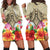 Hawaii Manta Ray Tropical Hibiscus Plumeria Polynesian Hoodie Dress - AH Black - Polynesian Pride