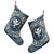 Hawaii Map Classic Floral Christmas Stocking Blue - AH - Polynesian Pride