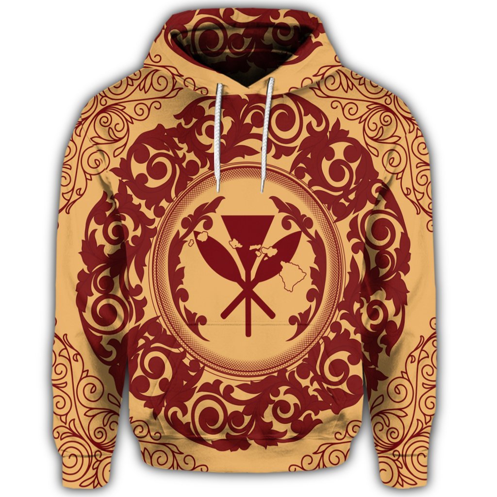 Hawaiian Map Classic Floral Hoodie Red - Polynesian Pride