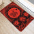 Hawaii Map Honu Hibiscus Polynesian Door Mat Red AH - Polynesian Pride