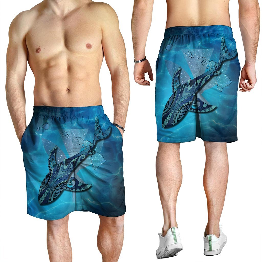 Hawaii Map Kanaka Galaxy Shark Men's Shorts - AH - Polynesian Pride