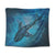 Hawaii Map Kanaka Galaxy Shark Tapestry - AH Wall Tapestry Black - Polynesian Pride