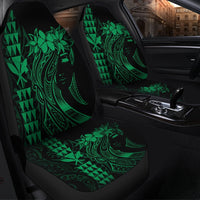 Hawaii Map Kanaka Polynesian Hula Girl Car Seat Covers Green - AH - J5R - Polynesian Pride