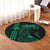 Hawaii Map Kanaka Polynesian Hula Girl Round Carpet Green - AH - J5R - Polynesian Pride