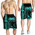 Hawaii Map Kanaka Polynesian Hula Girl Men's Shorts Turquoise - AH - J5C - Polynesian Pride