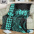 Hawaii Map Kanaka Polynesian Hula Girl Premium Blankets Turquoise - AH - J5C - Polynesian Pride