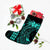 Hawaii Map Kanaka Polynesian Hula Girl Christmas Stocking Turquoise - AH - J5R - Polynesian Pride