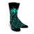 Hawaii Map Kanaka Polynesian Hula Girl Crew Socks Turquoise - AH - J5R - Polynesian Pride