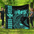 Hawaii Map Kanaka Polynesian Hula Girl Premium Quilts Turquoise - AH - J5C Black - Polynesian Pride