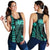 Hawaii Map Kanaka Polynesian Hula Girl Racerback Tank Turquoise - AH - J5R Black - Polynesian Pride