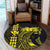 Hawaii Map Kanaka Polynesian Hula Girl Round Carpet Yellow - AH - J5R - Polynesian Pride