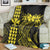 Hawaii Map Kanaka Polynesian Hula Girl Premium Blankets Yellow - AH - J5C - Polynesian Pride