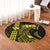 Hawaii Map Kanaka Polynesian Hula Girl Round Carpet Yellow - AH - J5R - Polynesian Pride