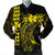 Hawaii Map Kanaka Polynesian Hula Girl Bomber Jacket Yellow - AH - J5R Black Unisex - Polynesian Pride