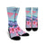 Hawaii Map Kanaka Turtle Galaxy Night Plumeria Hibiscus Crew Socks - AH Crew Socks White - Polynesian Pride