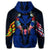 Hawaii Map Kanaka Two Men Holding Flag Zip Hoodie Blue - Polynesian Pride
