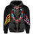 Hawaii Map Kanaka Two Men Holding Flag Zip Hoodie Grey - Polynesian Pride