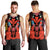 Hawaii Map Kanaka Two Men Holding Flag Tank Top Orange - AH - Polynesian Pride